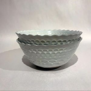 Anthropologie earthenware Gray cereal bowls x 2.